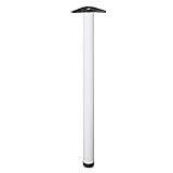 Amig - Pata de Acero Ajustable Blanca Mod.2 para Mesas y Encimeras de Cocina o Comedor, Escritorio u Oficina con Ajuste de Altura 10 mm, Color Blanco, 870 x 60 x 1.2 mm