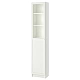 Ikea Billy Oxberg - Estantería con puerta de cristal, 40 x 30 x 202 cm, color blanco y cristal