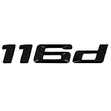 AUTOZOCO Emblema 116d, Insignia 116d, Adhesivo 116d, Pegatina 116d, Adhesivo para Maletero, Emblema para Maletero Coche, Compatible con BMW. Plástico, 125 x 21 mm (Negro)