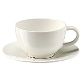 Ikea Vardagen - Taza de té con platillo, 26 cl, color blanco roto
