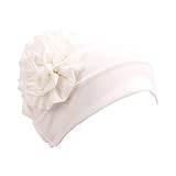YONKOUNY Turbante para Mujer Moda Flor Sombreros Gorra de Dormir Pañuelo de Cabeza Turbante para Cáncer Pérdida De Pelo (Blanco)
