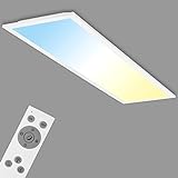 BRILONER — Lámpara de techo LED, panel LED regulable, control de temperatura de color, incluye mando a distancia, 24 W, 2600 lúmenes, blanca, 1000x250x60 mm (LxWxH)