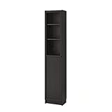 Ikea Billy Oxberg - Estantería con puerta de cristal, 40 x 30 x 202 cm, color negro y marrón