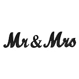 M. & Sra. Matrimonio Tabla de Letras de Madera Viejo Tabla de Signos de Madera, Home Letras Decorativas de Boda Tabla (negro)