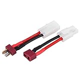 Alomejor 2 unids/Set T Enchufe Hembra/Macho a Tamiya Macho/Hembra Cable Adaptador 14 AWG Cable T Conector Hembra y Macho Deans RC Accesorio