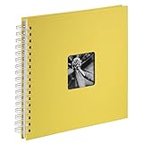 Hama Álbum de fotos de 28 x 24 cm (álbum en espiral con 50 páginas blancas, libro de fotos con separadores de pergamino, álbum para pegar y diseñar), color amarillo