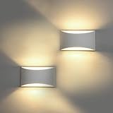 HYDONG Apliques de Pared Yeso 7W Blanco Cálido LED Modernos Lámpara de Pared Interior para Sala de Estar, Dormitorio, Pasillo (Incluye Bombilla LED G9), 2 Piezas