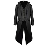 Bichingda Steampunk Vintage Gótico Medieval Tailcoat Chaqueta Victoriana Abrigo Uniforme Halloween Disfraz