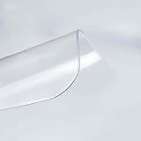 RICOLUS Mantel de PVC Transparente,Protector Mesa Impermeable fácil de Limpiar Personalizable Grosor 1.5mm Tamaño,para Escritorio y Mesa de Comedor (75x75cm,Frosted 1.5MM)
