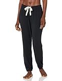 Amazon Essentials Pantalón de Pijama Tipo Jogger de Tejido de Rizo Ligero para Estar en Casa (Disponible en Tallas Grandes) Mujer, Negro, XL