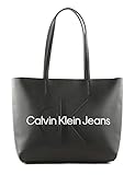 Calvin Klein Jeans Mujer Bolso Tote con Cremallera, Negro (Ck Black), Talla Única