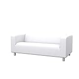 Soferia Funda de Repuesto Compatible para KLIPPAN sofá de 2 plazas, Tela Eco Leather White, Blanco