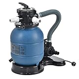 Filtro de Arena para Piscinas con Bomba de 12-20 m³ Depuradora de Agua 400 W Válvula de 5 Posiciones Limpieza Plástico Cobre 62 x 53 x 38 cm Azul