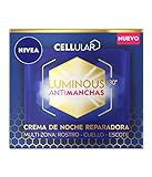NIVEA Crema de Noche Reparadora Cellular Luminous 630 (1 x 50 ml), crema regeneradora con ácido hialurónico, crema antimanchas facial para rostro, cuello y escote