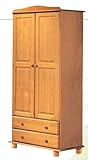Armario dos puertas madera pino, 52x90x197 cm, color miel