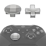 eXtremeRate 2 Piezas de D-Pad Acero Inoxidable Magnético Dpads para Xbox Elite 1/2 Control Piezas de Repuesto Botones de Dpad Dirección Botón para Xbox One Elite & Xbox One Elite Series 2(Plateado)