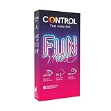 Control Preservativos Sensual Fun Mix. Caja de 6 Condones Variados, Lubricados, Placer, Sexo Seguro, Ajuste Perfecto