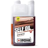 IPONE - Aceite Motor Self Oil - Jardinería - Envase dosificador 1 Litro - Lubricante Semisintético - para Todas las máquinas de 2 Tiempos - Olor a Fresa