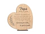 CONTRAXT Tarjeta feliz Día del Padre. Regalos especiales de cumpleaños, Detalles de felicitacion, postales de madera en español, wonderful