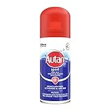 Autan® Sport - Repelente de mosquitos, moscas y garrapatas. Resistente al sudor, Spray en seco, Para actividades al aire libre, 100ml
