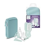 Philips Avent Baby Care Set: Kit básico para el cuidado del beb con 9 accesorios; cortaúñas, tijeras, 3 limas de uñas, peine, cepillo, aspirador nasal y cepillo dental dedal (modelo SCH401/00)