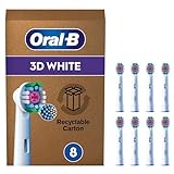 Oral-B Pro 3D White Recambios para Cepillo Eléctrico de Dientes, Pack de 8 Cabezales, Blanco - Originales (Tamaño Buzón)