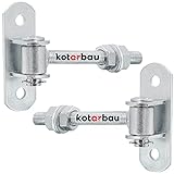 KOTARBAU® Juego de 2 bisagras de puerta ajustables M12. La solución perfecta para cualquier sistema de portería. Galvanizado regulable.