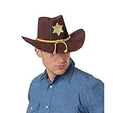 Wicked Costumes Adult Unisex Deluxe Brown Suede Sheriff Hat Fancy Dress Accessory