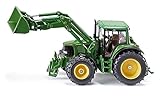 siku 3652, Tractor John Deere con cargador frontal, 1:32, Metal/Plástico, Verde, Cargador frontal móvil, Cabina desmontable