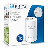 BRITA ON TAP V-MF 1x cartucho de filtro de agua (600L) - sostenible y libre de bacterias al 99,99%, reduce las micropartículas más finas, metales y sustancias que afectan el sabor