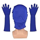 Lechnical Guantes de máscara de clave de croma azul Guante de capucha de cromakey Fondo de efectos invisibles Máscara de guantes azules de codificación de croma para fotografía de pantalla azul Foto V