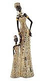 Lifestyle & More Escultura Moderna decoración Figura Mujer Africana Oro/marrón Altura 31 cm