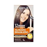 Kativa Kit Alisado Brasileño - Nueva fórmula con ácido hialurónico - Tratamiento Alisado Profesional en casa - Hasta 12 Semanas de duración - Alisado Keratina - Fórmula vegana - Fácil de aplicar