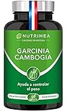 Garcinia Cambogia Pura Quemagrasas Natural | 1485 mg por Dosis 60% HCA Supresor del Apetito Termogénico | Facilita Digestión Fatburner Potente | 60 Cápsulas Vegetales Fabricado en Francia Nutrimea