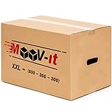 Pack de 20 cajas de cartón para mudanza, reforzado y resistente. Cajas de embalaje para envíos con asas.Para almacenaje y Embalaje.Reutilizables. (20Ud. (50x30x30cm))