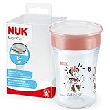 NUK Magic Cup vaso aprendizaje bebe | +8 meses | 230 ml | Borde a prueba de derrames y fugas de 360° para beber desde cualquier lado| Sin BPA y lavable | Disney Minnie Mouse (roja)