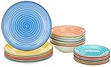 Tognana Art & Pepper Stoneware - Vajilla de 18 piezas, multicolor