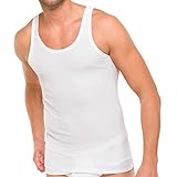 Schiesser - Camiseta Interior sin Mangas para Hombre, Pack de 2, Talla 54, Color Blanco 100