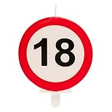 Dekora - Vela Cumpleaños con Señal de Prohibido para Decoracion de Tartas - Numero 18