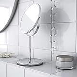 IKEA Trensum Espejo de maquillaje redondo de dos caras con aumento en soporte, 6-3/4', acero inoxidable