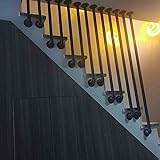 MYAOU Barandilla de Escalera Interior, barandilla de Escalera Negra Mate con Kit de instalación Barandillas para escaleras al Aire Libre Barandilla montada en el Suelo 1ft-4ft (1pc)