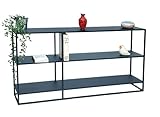 DanDiBo Estantería estrecha de metal negro con 3 niveles, 140 x 70 x 25 cm, estantería de pie 96471, estantería de metal con estante, estantería moderna