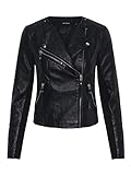 Vero Moda Vmria FAV Short Faux Leather Jacket Noos Chaqueta, Negro (Black Black), 40 (Talla del Fabricante: Medium) para Mujer