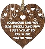 Placa de madera con forma de corazón de agradecimiento para colegas, letrero de madera clara, regalos de nuevo trabajo para mujeres, regalos de cumpleaños para mejores amigas, regalos de despedida