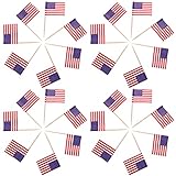 STOBOK 200 piezas EE.UU. Bandera americana Palillo de dientes Banderas Pequeño Palillo de Dientes Picos de Cóctel Mini Palitos Cupcake Toppers Elección de País para Pastel de Fiesta Decoración del