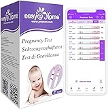 25 Easy@Home Test de Embarazo Ultrasensible: Prueba de Embarazo Test Rápido de hCG de Orina丨Tira Reactiva de Embarazo con App Inteligente Premom