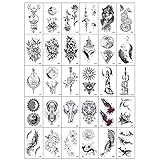 luoshaPUCY 30 Hojas Pegatinas de Tatuajes Falsos Temporales, de Cuerpo, Brazo, Pecho, Hombro, Tatuajes Pequeño Resistente, para Hombres o Mujeres, impermeable (1-30)