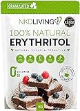 NKD Living Eritritol 100 % natural 1 kg | Granulado sustituto del azúcar con cero calorías