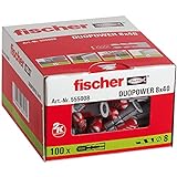 fischer - Tacos pared 8x40 DuoPower para hormigón, Caja 100 uds