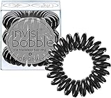 Invisibobble gomas de pelo espiral negras True Black Original x3 - Goma de pelo antirotura - Gomas de pelo negras de cordón telefónico - Gomas de pelo mujer